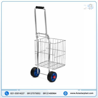 چرخ خرید استیل ۴ چرخ