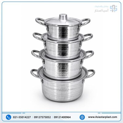 قابلمه آلومنیومی 4سایز براق دودسته