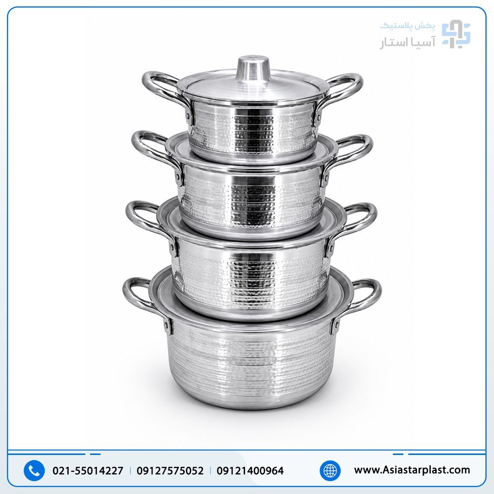 قابلمه آلومنیومی 4سایز براق دودسته